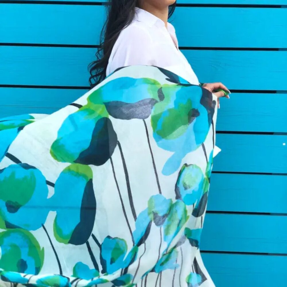 Screenprinted Modal Silk Scarf (VS1017A1)